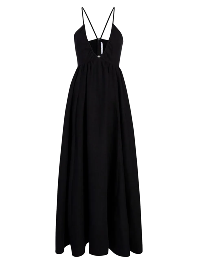 Shop Another Tomorrow Women's Linen Halter Dress In Black
