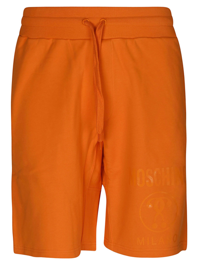 Shop Moschino Men's Orange Cotton Shorts