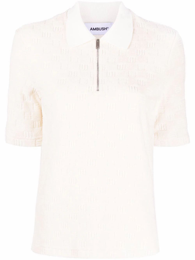 Shop Ambush Women's Beige Cotton Polo Shirt