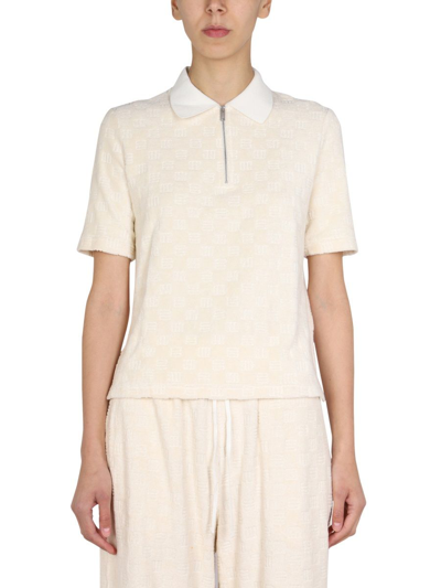 Shop Ambush Women's Beige Cotton Polo Shirt