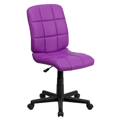 Shop Offex Mid-back Purple Quilted Vinyl Swivel Task Office Chair