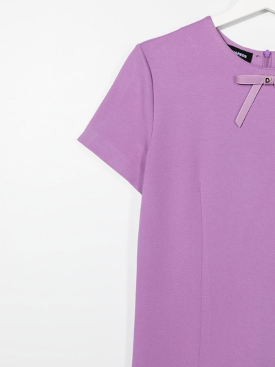 Shop Dsquared2 Teen Peplum Hem Dress In Purple