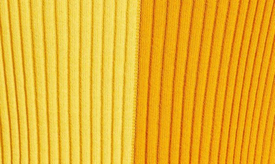 Shop Staud Cargo Colorblock Sweater In Honey/ Goldie