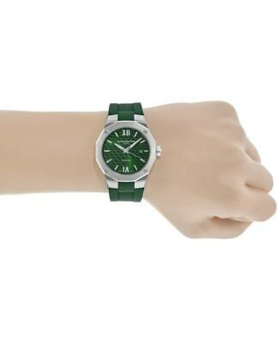 Pre-owned Baume Et Mercier Baume & Mercier Riviera Automatic Green Dial Rubber Strap Men's Watch 10618