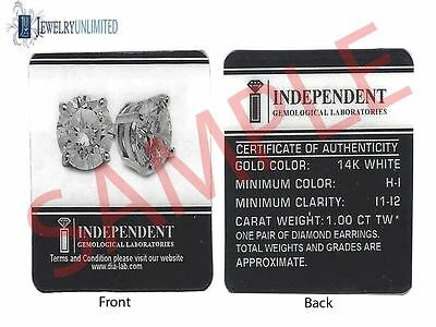 Pre-owned Jewelry Unlimited Solid 14k White Gold Princess Diamond Solitaire Studs Earrings 1.50 Ct In H-i