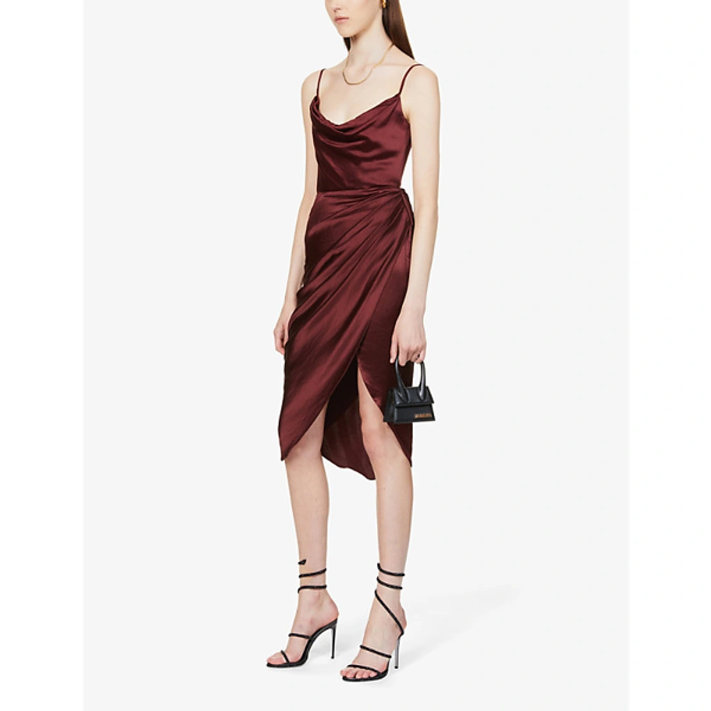 reva satin gathered corset dress House Of Cb In Raisin Size Pack:1S-2M-2L-1XL womens red white swirl category_hierarchy:girl Raisin The Skirt is fully
