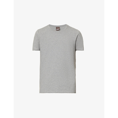 Shop Oscar Jacobson Kyran Crewneck Stretch-cotton T-shirt In Dark Grey