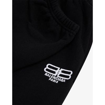 Shop Balenciaga Bb Logo-print Cotton-jersey Jogging Bottoms 4-10 Years In Black