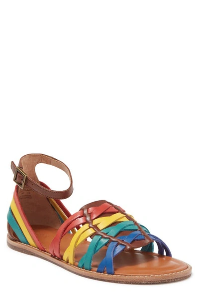 Shop Soludos Jenni Woven Leather Sandal In Rainbow Multi Leather