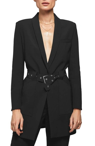 Shop Anine Bing Belted Blazer In Black