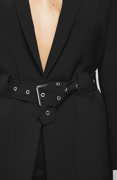 Anine Bing Charlotte Belted Blazer In Black