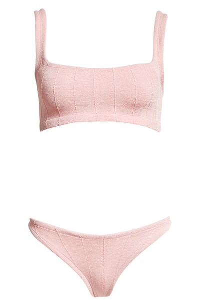 Shop Hunza G Crinkle 2-piece Swimsuit In Bubblegum