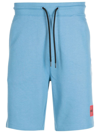 Shop Hugo Drawstring-waist Shorts In Blue
