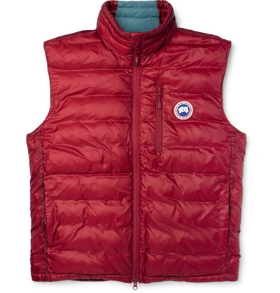 Canada Goose Lodge Packable Quilted Shell Down Gilet In Red
