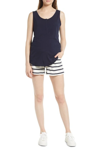 Shop Angel Maternity Maternity/nursing Tank & Shorts In Navy