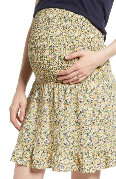 Angel Maternity Floral Maternity Skirt In Green Flora