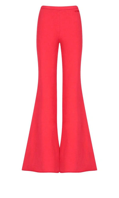 Shop Vetements Plain Flare Pants In Red