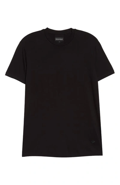 Shop Emporio Armani Stretch Viscose T-shirt In Solid Black