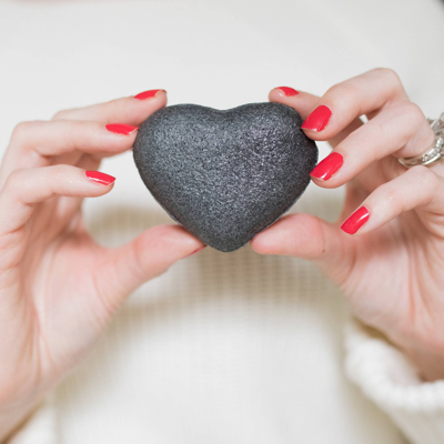 Shop One Love Organics The Cleansing Sponge Bamboo Charcoal Heart In Default Title