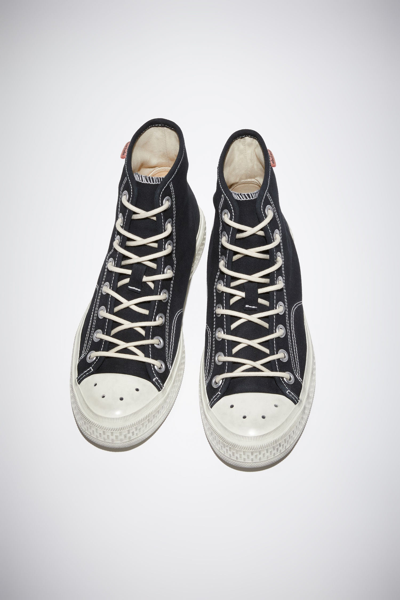 Shop Acne Studios Women Ballow High Tumbled Sneakers In Black/off White