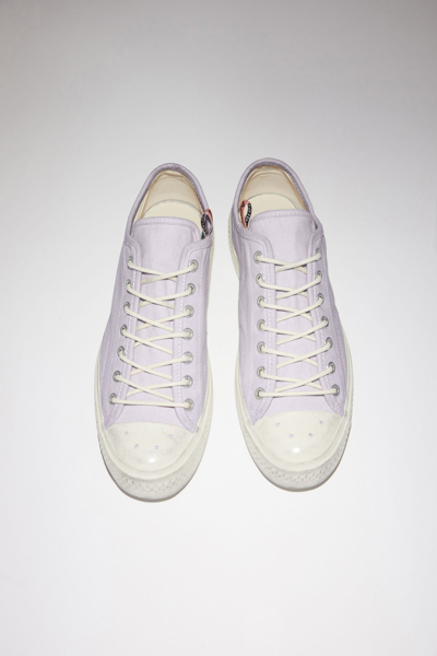 Shop Acne Studios Women Ballow Tumbled Low Top Sneakers In Pale Purple/off White