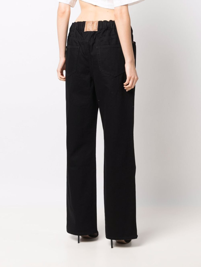 Shop Alexander Wang Women Oversized Elastic Wb Pant In 001 Black