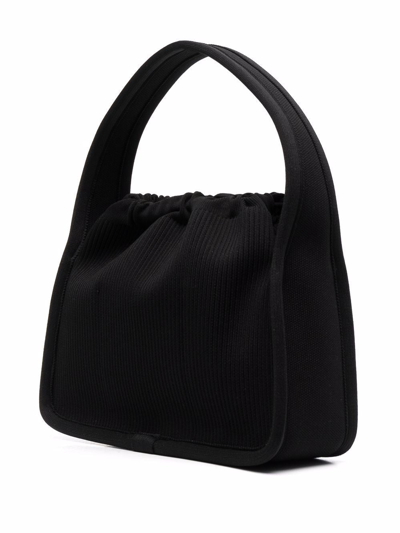 Shop Alexander Wang Women Ryan Small Bag In Rib Knit In 001 Black