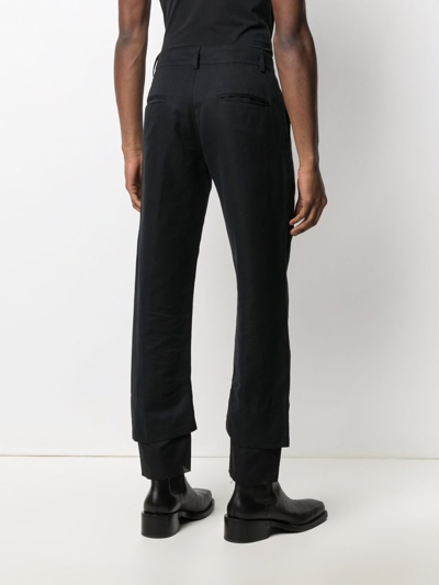 Shop Ann Demeulemeester Men Double Hem Trousers In Black