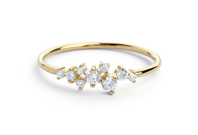 Pre-owned Cuts & Carats Brillanten Goldring 9 Diamanten 0,24 Karat In 585er 14 K Zertifikat Wert 1500 €