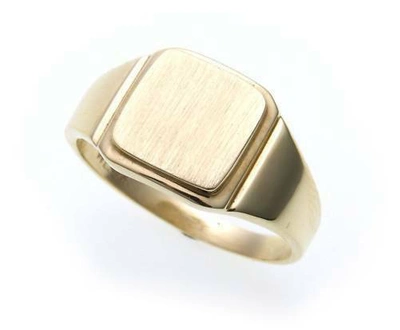 Pre-owned Markenlos Neu Herren Ring Echt Gold 585 Mit Monogrammgravur Gelbgold Qualität 14 Karat