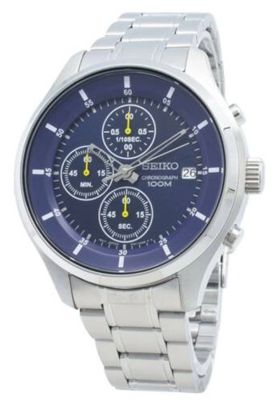 Pre-owned Seiko Mens Chronograph Quartz Watch With Stainless Steel Strap Sks537p1 De3