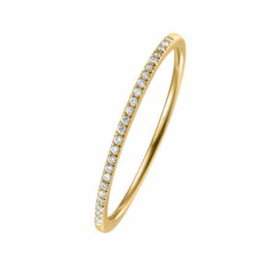 Pre-owned Stella-jewellery 750er Gelbgold Diamant Memory Ring Mit Brillanten 0,08 Ct. Memoire Eternity 18k