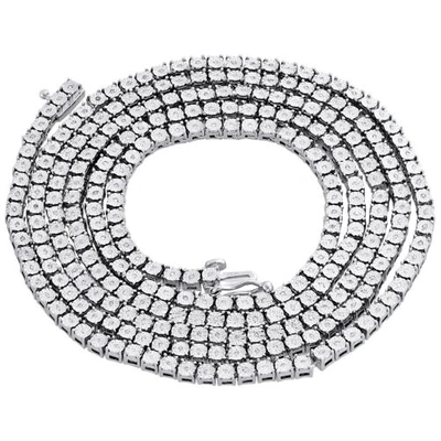 Pre-owned Jfl Diamonds & Timepieces Herren 1 Reihen Halskette Original Diamant Link Choker Kette 18 " Um 30 " Silber