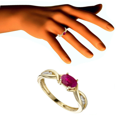 Pre-owned Echtschmuck Neu Edelstein Damen Ring 333 Echt Gold Rubin Rot 8 Karat Gr. 50 52 54 56 58 60