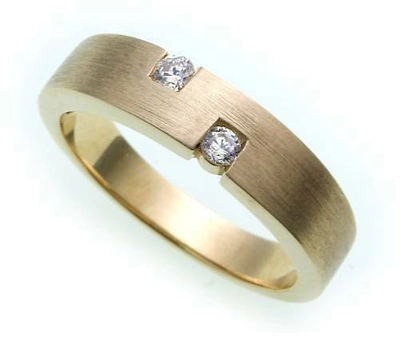 Pre-owned Markenlos Damen Ring Echt Gold 333 Zirkonia Mattiert Gelbgold 8kt