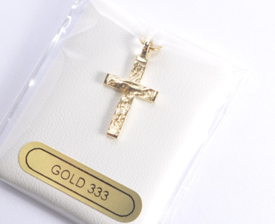 Pre-owned Anada 333 Gold - Gelbgold - Anhängerkreuz - Gehammert - Goldkreuz - Goldanhänger