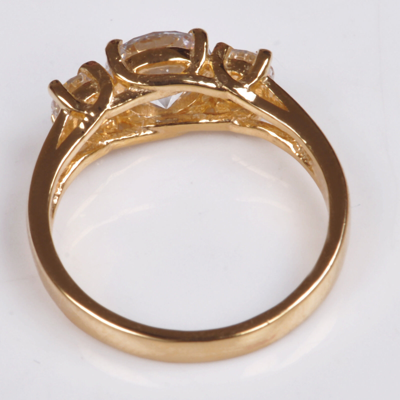 Pre-owned Vt Gems 2,50kt Runden Form Solide 585er Gelbgold Gefordert Solitär Verlobung Ring