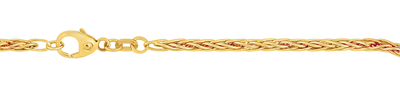 Pre-owned Hoplo 2,1 Mm 45 Cm 585 - 14 Karat Gelbgold Zopfkette Gold Halskette 5,7