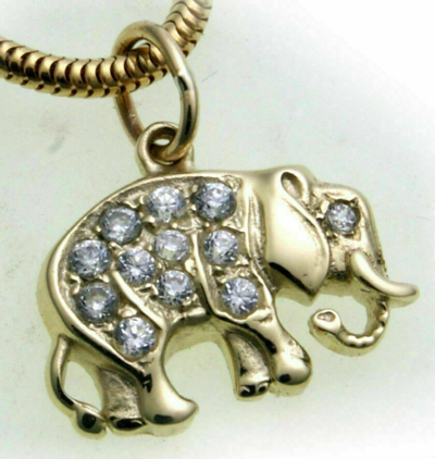 Pre-owned Markenlos Anhänger Echt Gold 333 Elefant Diamant 0,20ct Brillant Gelbgold Unisex Er- Neu