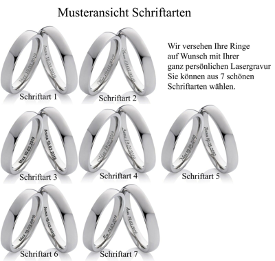 Pre-owned Rings-and-more Breite Partnerringe Aus Edelstahl Mit Echtem Diamant Und Lasergravur Mor17