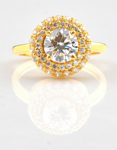 Pre-owned Vt Gems 585er Solide Gelbgold 2,60 Karat Fabelhaft Runden Form Solitär Verlobung Ring