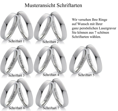 Pre-owned Rings-and-more Partnerringe Eheringe Aus Titan Mit Echtem Diamant Und Lasergravur Luc55