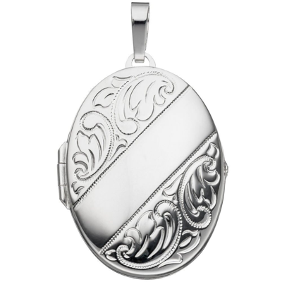 Pre-owned Schmuck-krone Medaillon Amulett Anhänger Zum Öffnen Aus 925 Echt Silber, Für Damen