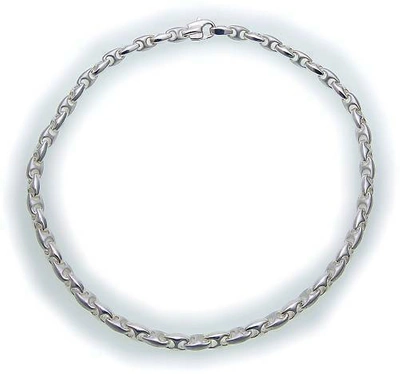 Pre-owned Markenlos Damen Collier In Silber 925 Massiv 45 Cm Teilmattiert Sterlingsilber Halskette