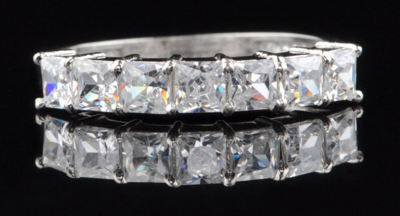 Pre-owned Vt Gems 585er Weiss Gold 1,50kt Fantastisch Prinzessin Form Solitär Verlobung Ring