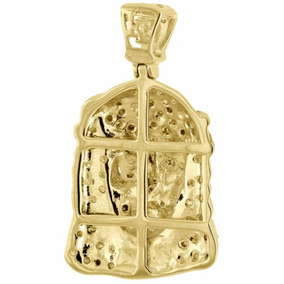 Pre-owned Jfl Diamonds & Timepieces 925 Sterling Silber Runde Pflastern Diamant 1 " Jesus Anhänger Charm .15 Karat