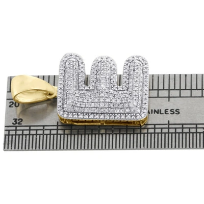 Pre-owned Jfl Diamonds & Timepieces 10k Gelbgold Diamant Initialen E Anhänger 1.25 " Mini Bubble Buchstabe 5/8 Karat