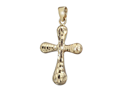 Pre-owned Markenlos Anhänger Kreuz Gelbgold Od. Weissgold 585 Funkelnd Geschliffen Goldkreuz 14 Kt.