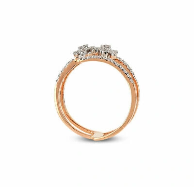 Pre-owned Hrb-exporte 4 Karat Runder Moissanite-diamant In 925er Silber Mit Fn-ring Aus Roségold...