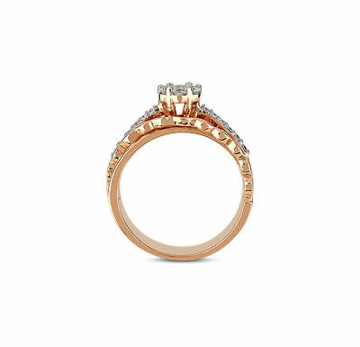 Pre-owned Hrb-exporte 2,60 Karat Runder Moissanite-diamant In 925er Silber Mit Roségold-fn-ring...